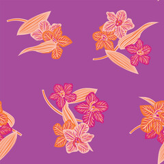 Colourful Botanical Floral Seamless Pattern Design
