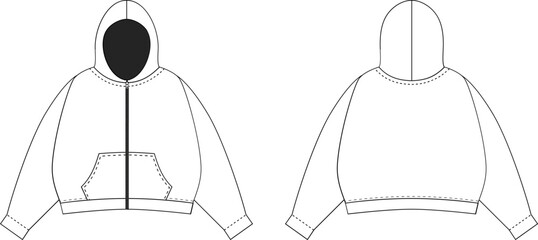 oversize hoodie mockup vector © onehourhappiness