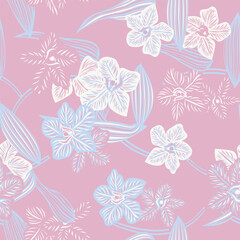 Pastels Botanical Floral Seamless Pattern Design