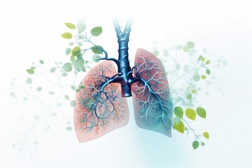 AI-based applications can help track and manage chronic lung diseases such as bronchial obstruction, emphysema, or other lung diseases by providing health care recommendations  - obrazy, fototapety, plakaty