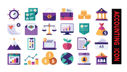 Set of business and finance  icons . Business and finance icon pack  vector 