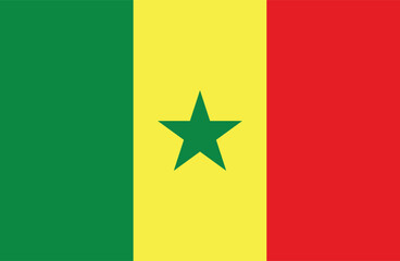 Flat Illustration of Senegal national flag. Senegal flag design. 
