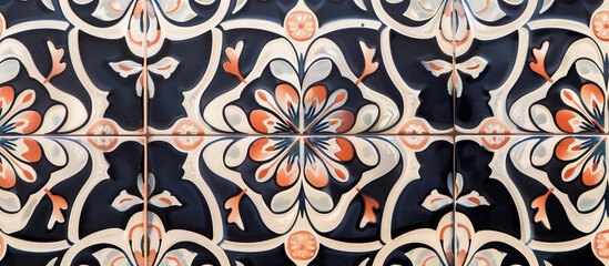 vintage ceramics tile floral pattern concept