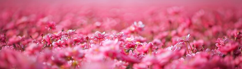 Create a mesmerizing visual of a vast field covered in a variety of vibrant and fragrant blossoms - obrazy, fototapety, plakaty