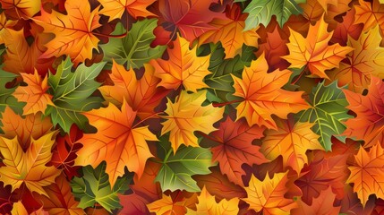 Naklejka na ściany i meble Colorful Autumn Leaves Background for Seasonal Designs