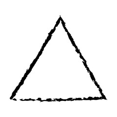 Triangle grunge texture element frame border shape icon for decorative vintage doodle for design in vector illustration