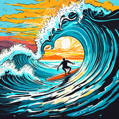 바다의 서핑 - obrazy, fototapety, plakaty