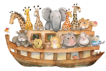 baby Ark Noah Watercolor