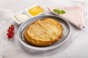 Sweet homemade thick baked pancakes