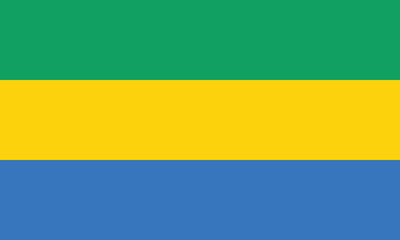 Flat Illustration of the Gabon national flag. Gabon flag design. 