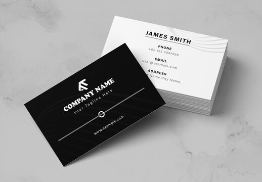 Black And White Business Card Layout
