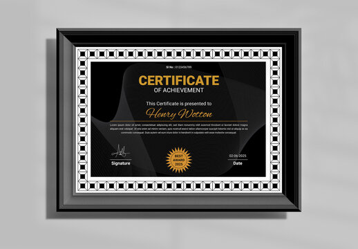 Classical Certificate Layout With Border Design