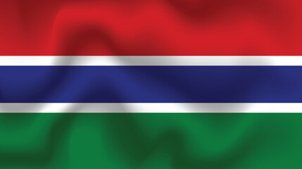 Flat Illustration of Gambia national flag. Gambia flag design. Gambia Wave flag.

