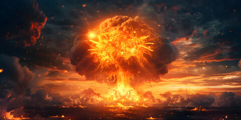 Scary apocalyptic nuclear bomb explosion , Atomic Explosion.