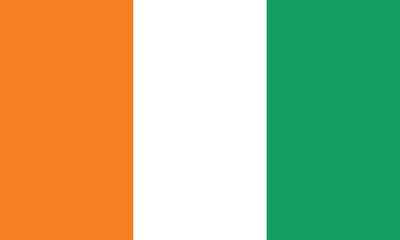 Flat Illustration of Ivory Coast national flag. Ivory Coast flag design. 
