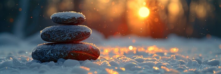 Winter Top Stone Snow Decoration Free, Background Banner HD