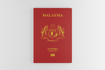 Malaysian passport isolated on white background, Malaysia passport