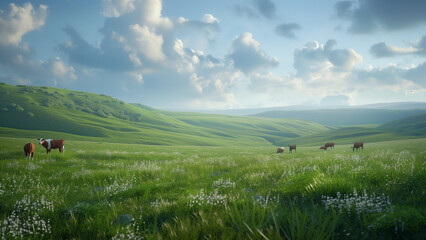 Nature&rsquo;s Symphony: A Hyperrealistic Capture of Cows in an Organic Pasture
