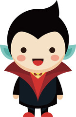 Hand drawn cute cartoon with dracula