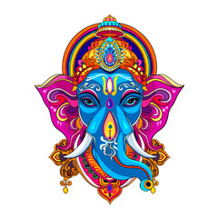 Ganesh portrait. Vector illustration forGanesh Chaturthi