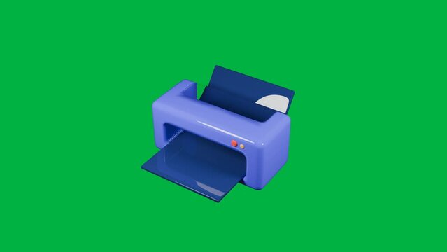 3d Animated Printer Paper Green Screen