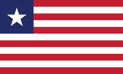 Flat Illustration of Liberia national flag. Liberia flag design. 
