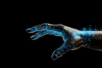 Virtual Digital hand of Artificial Intelligence.