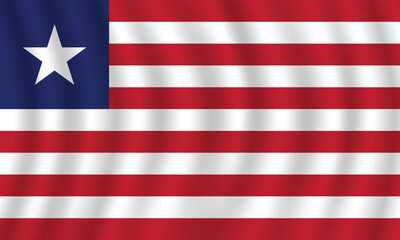 Flat Illustration of Liberia national flag. Liberia flag design. Liberia Wave flag.
