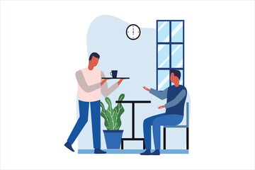 Coffee Shop Flat Design Illustration