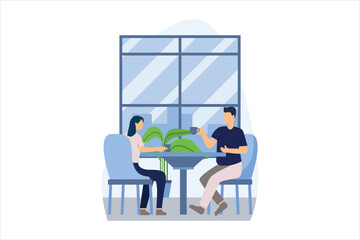 Coffee Shop Flat Design Illustration