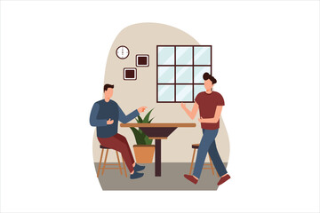 Coffee Shop Flat Design Illustration
