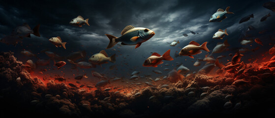 Fototapeta na wymiar Fish in the sea ..