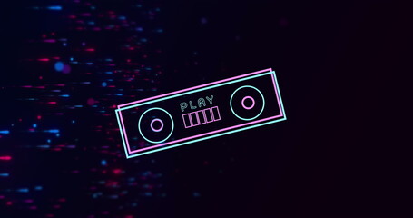 Image of retro radio over black background with dots