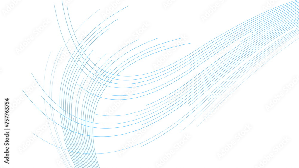 Poster blue minimal wavy lines abstract futuristic tech background