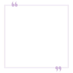 Purple Text Frame with Quotation Marks Isolated on White