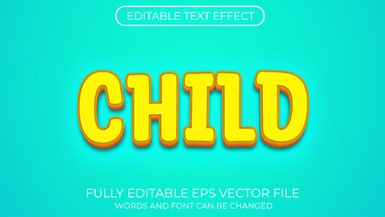 Child editable text effect. Editable text style effect