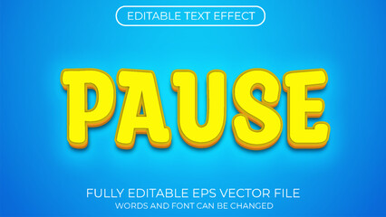 Pause editable text effect. Editable text style effect