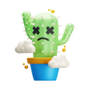 3D illustration of error cactus