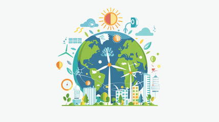 Vector illustration clean energy concept save 