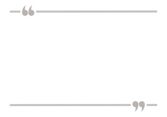 Gray Text Frame with Quotation Marks Isolated on White