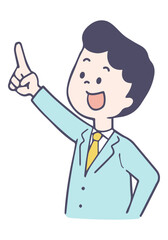 Obraz premium 上を指差すサラリーマン