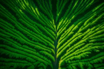 Fototapeta premium A heart-shaped pattern created by the dappled sunlight filtering through the leaves of a dense forest canopy