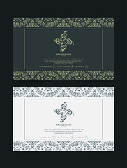 Fototapeta na wymiar Classic ornament pattern business card design