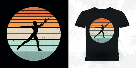 Funny Retro Vintage Baton Twirling T-shirt Design