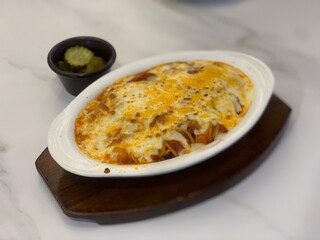 오븐 치즈 스파게티 이탈리아 요리