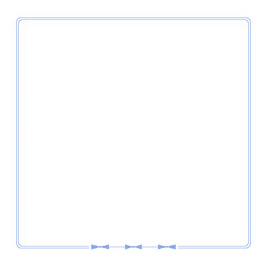 Minimalist Blue Text Frame with Ribbon Design Isolated on White