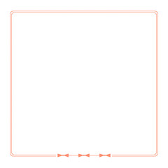 Minimalist Orange Text Frame with Ribbon Design Isolated on White