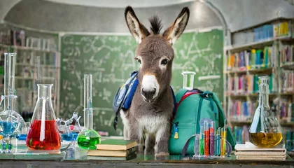Poster donkey in a greenhouse © Ayaz
