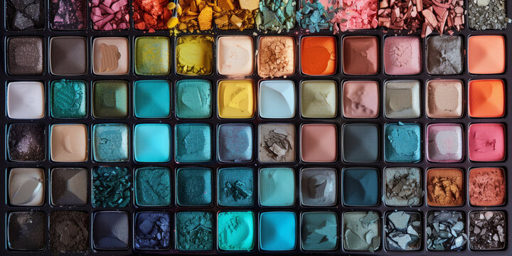 A set of makeup eyeshadow palettes.