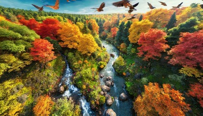 Naklejka na ściany i meble autumn in the mountains